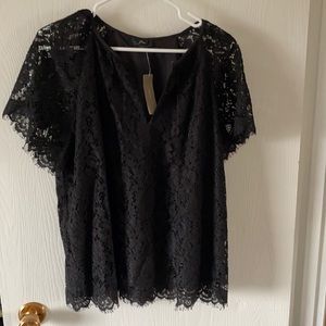 J. Crew Lace Short Sleeve Top Size Large Tall NWT